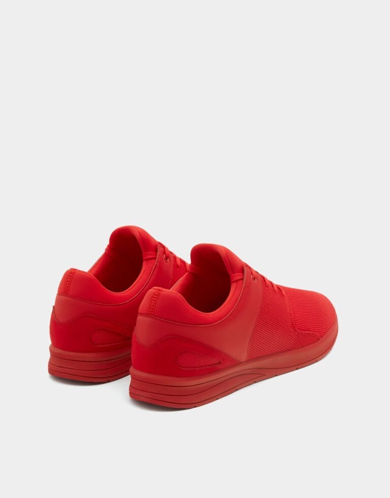 Red technical fabric sneakers - Image 3